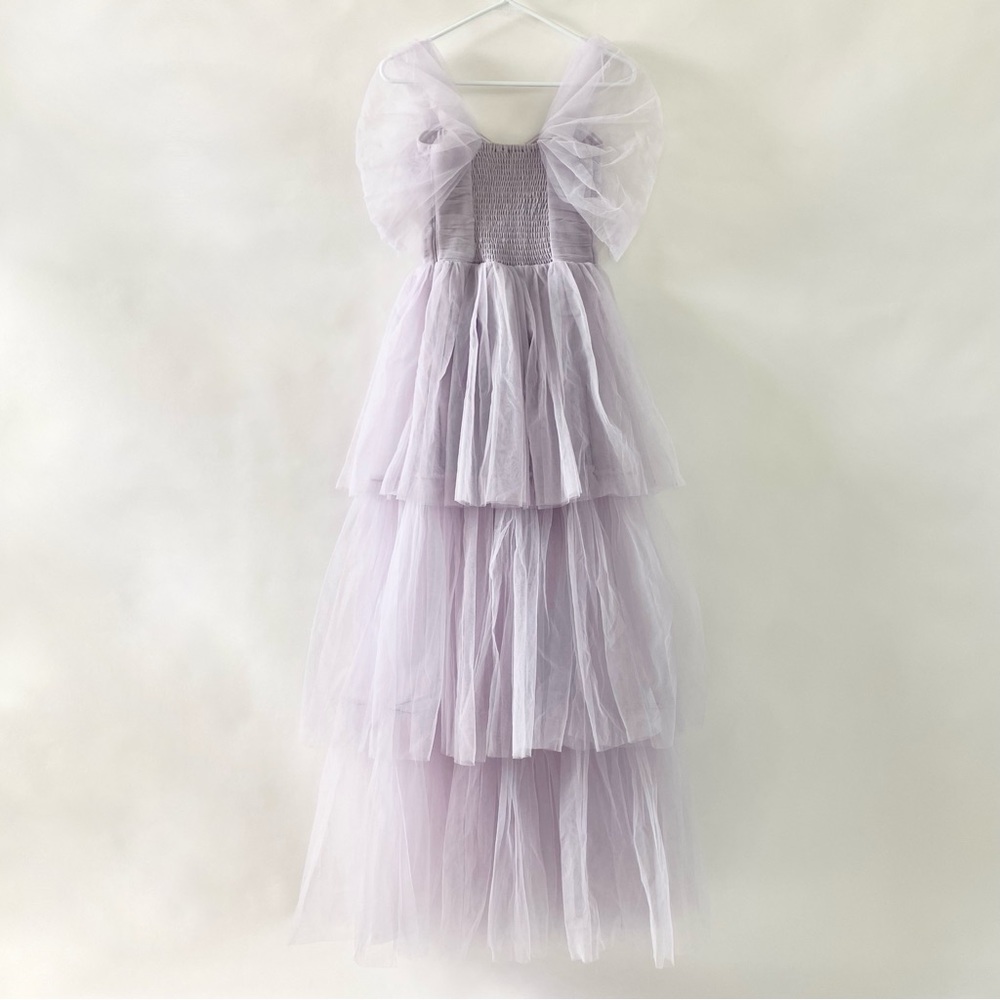 NWT Lace & Beads Lavender Tulle Maxi Gown Dress 2 - Picture 5 of 16